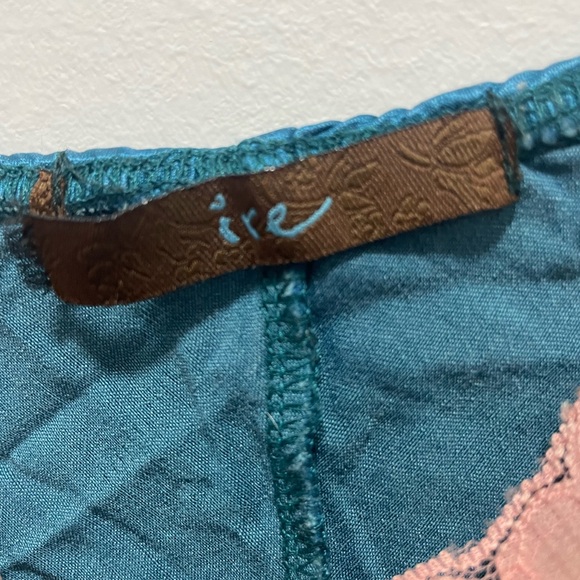 Silk lace camisole cami Blue and pink lace slip top - Picture 3 of 9